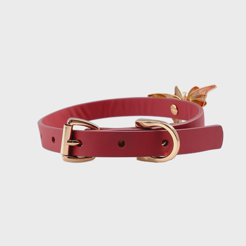 Deep Red Leather Punk Collar ā Handcrafted Puppy Play Neckwear with D-Ring Attachment