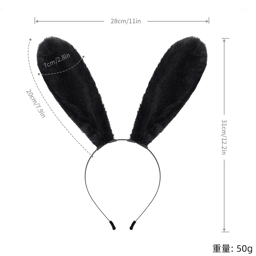 Custom Adjustable Bunny Ear Headband โ Fluffy Lolita-Style Furry Ears for Cosplay & Gifts