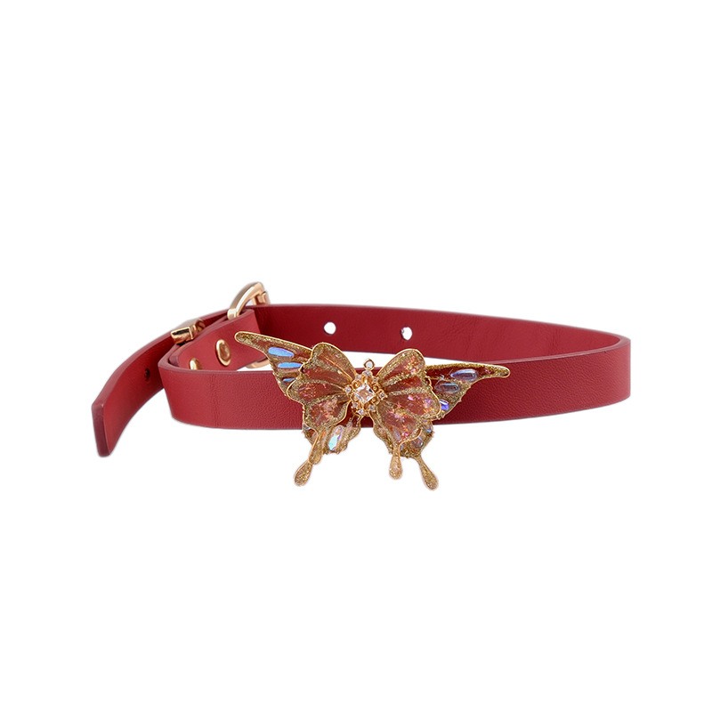 Deep Red Leather Punk Collar ā Handcrafted Puppy Play Neckwear with D-Ring Attachment