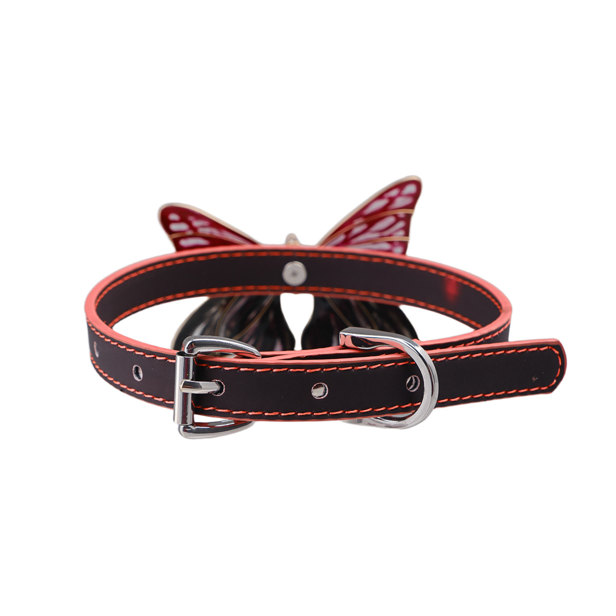 Thermo-Chromatic Butterfly Collar โ Heat-Activated Black-to-Red BDSM Choker for Puppy Play & Submissive Fashion