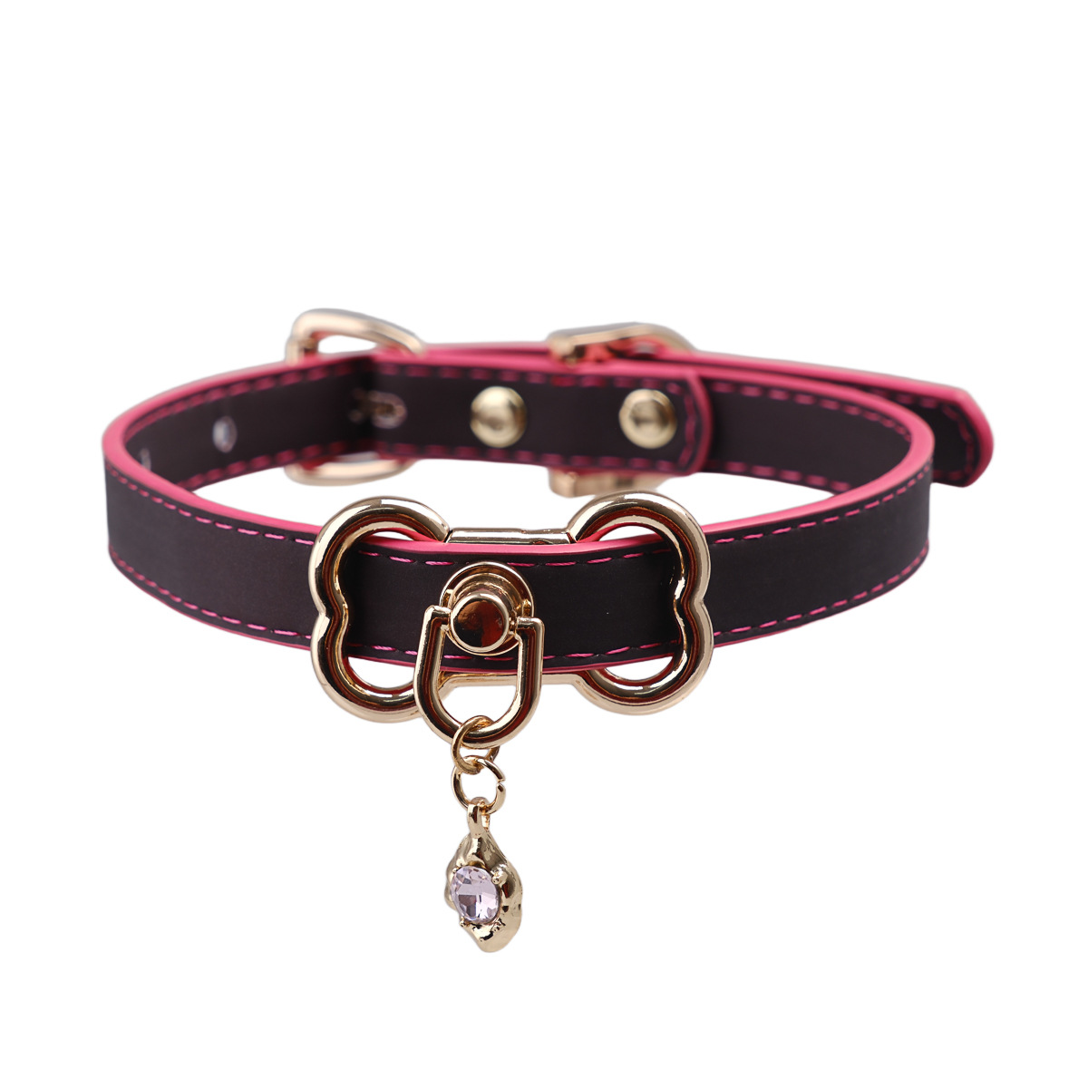 Thermo-Chromatic Puppy Play Collar – Heat-Sensitive BDSM Choker in Custom Punk Style (Handmade)
