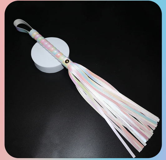 Iridescent Leather Flogger – Sparkling Spank Whip for Passionate BDSM Play
