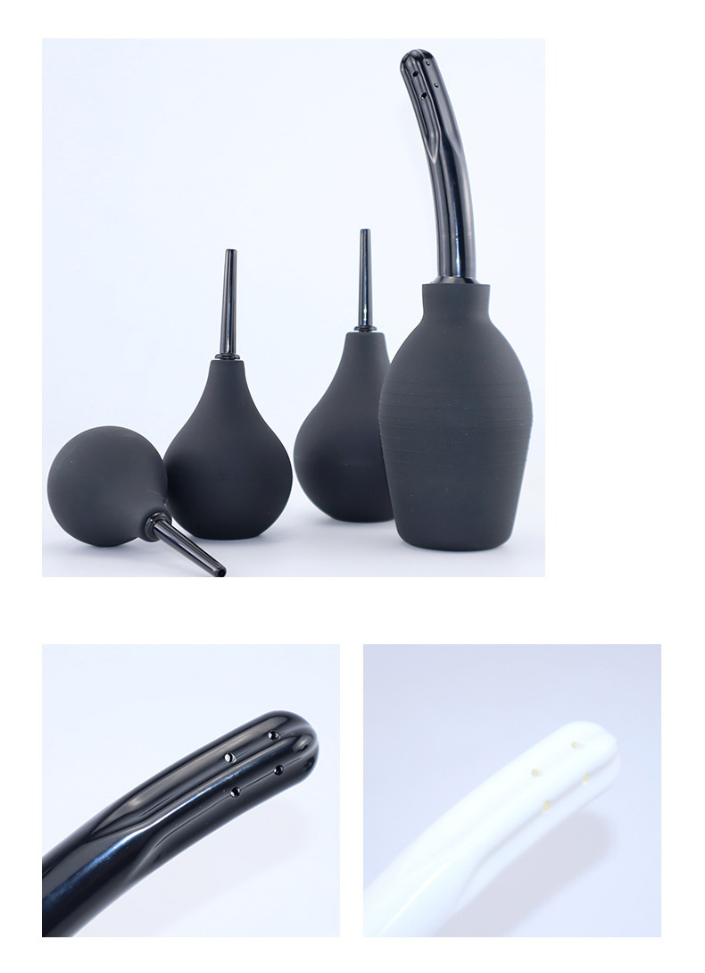 Multi-Size Silicone Anal & Vaginal Douche Set – Personal Enema Bulb Cleaner for Intimate Hygiene (4 Sizes, Black & Blue)